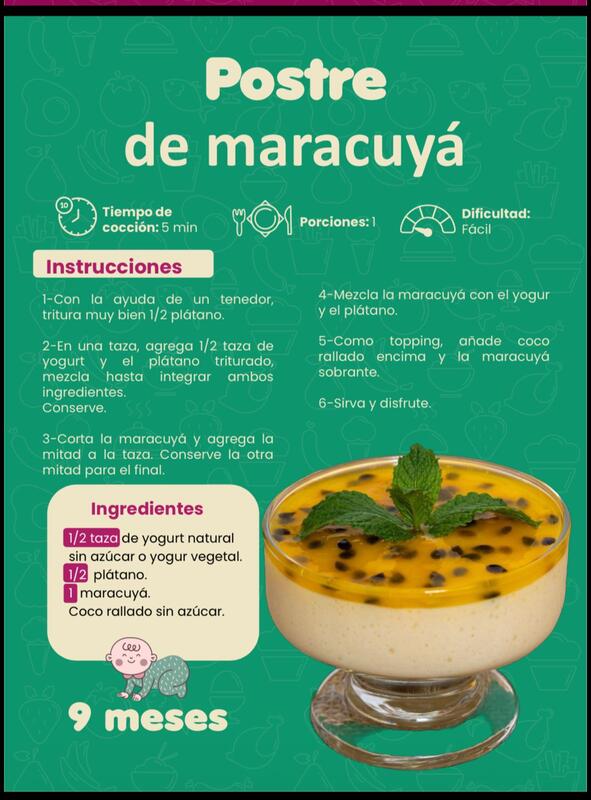 Página real del recetario Plan Nutribaby™