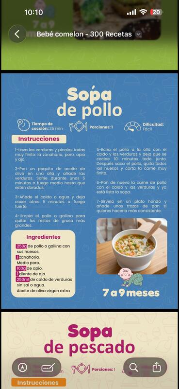Página real del recetario Plan Nutribaby™